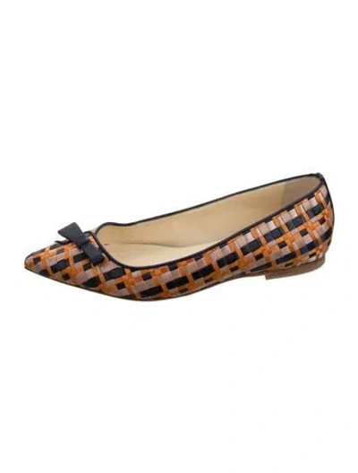 Pre-owned Sarah Flint Satin Patterned Ballet Flats In Neutrals