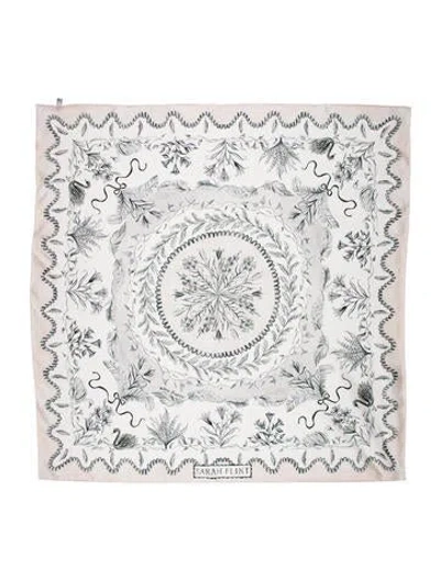 Pre-owned Sarah Flint Silk Printed Scarf In Neutral