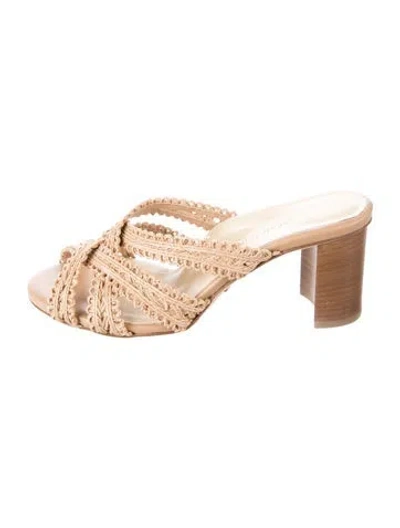 Pre-owned Sarah Flint Straw Sandals In Neutral
