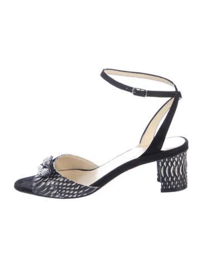 Pre-owned Sarah Flint Suede Animal Print Pumps In Blue