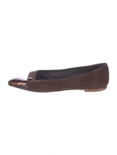 Pre-owned Sarah Flint Suede Ballet Flats In Brown