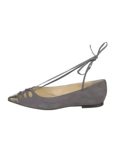 Pre-owned Sarah Flint Suede Ballet Flats In Gray