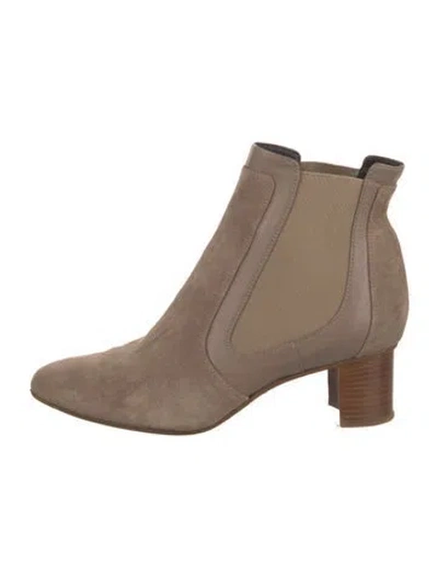 Pre-owned Sarah Flint Suede Chelsea Boots In Neutral