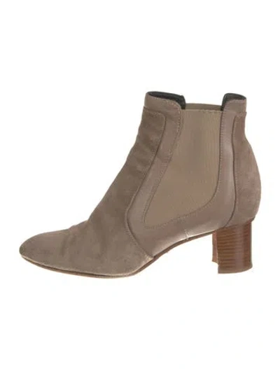 Pre-owned Sarah Flint Suede Chelsea Boots In Neutral