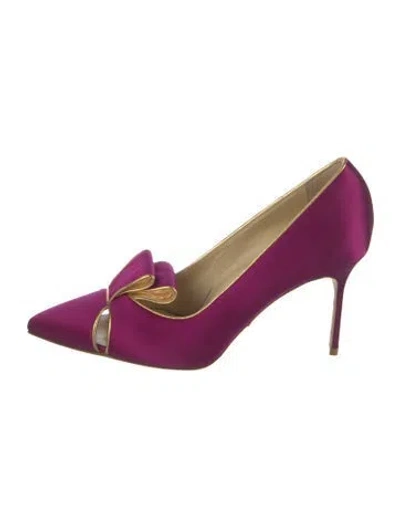 Pre-owned Sarah Flint Suede Colorblock Pattern Pumps In Pink