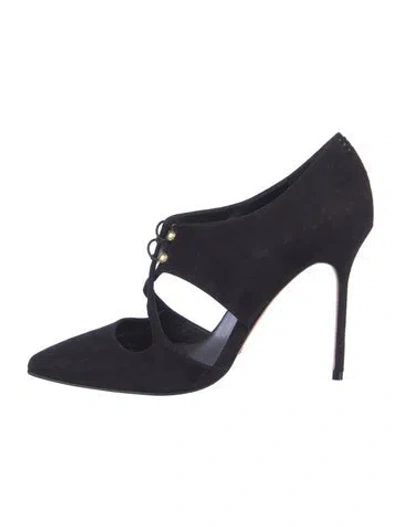 Pre-owned Sarah Flint Suede D'orsay Pumps In Blue