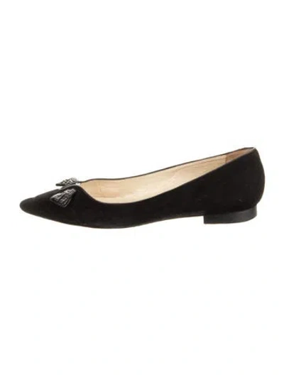 Pre-owned Sarah Flint Suede Flats In Black