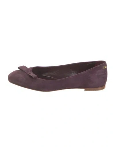 Pre-owned Sarah Flint Suede Flats In Purple