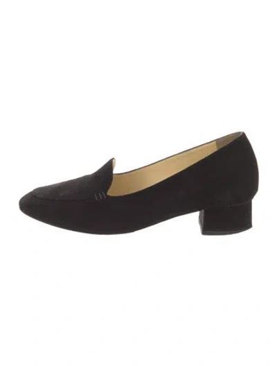 Pre-owned Sarah Flint Suede Loafers In Black