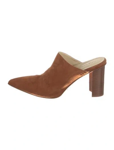Pre-owned Sarah Flint Suede Mules In Brown