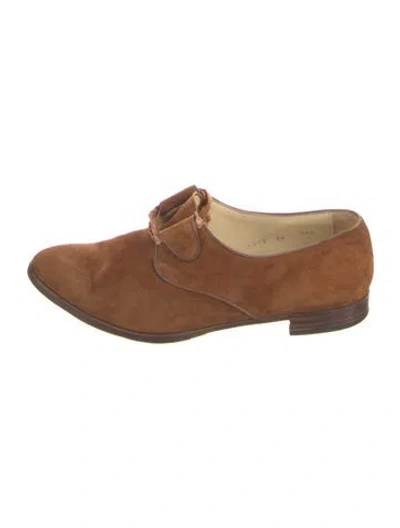 Pre-owned Sarah Flint Suede Oxfords In Brown