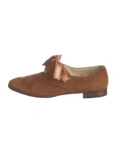 Pre-owned Sarah Flint Suede Oxfords In Brown
