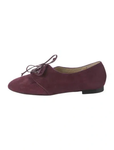 Pre-owned Sarah Flint Suede Oxfords In Burgundy