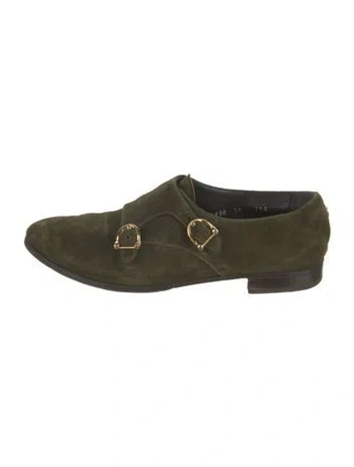 Pre-owned Sarah Flint Suede Oxfords In Green