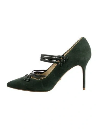 Pre-owned Sarah Flint Suede Pumps In Green