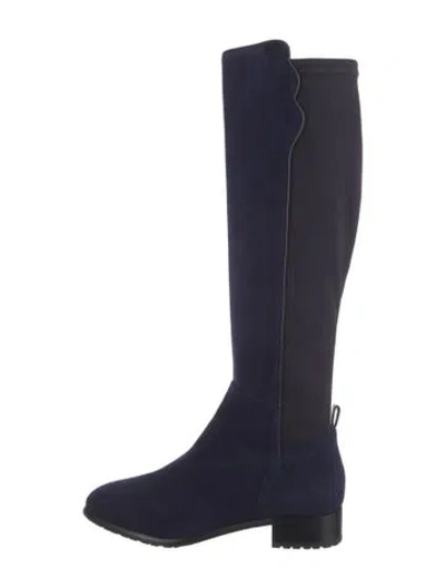 Pre-owned Sarah Flint Suede Riding Boots In Blue