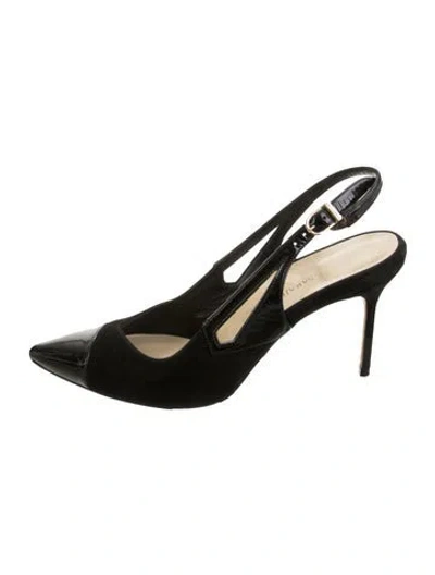 Pre-owned Sarah Flint Suede Slingback Pumps In Black
