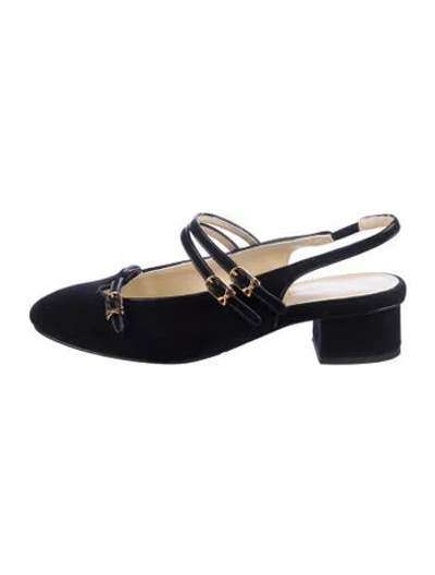 Pre-owned Sarah Flint Suede Slingback Pumps In Blue
