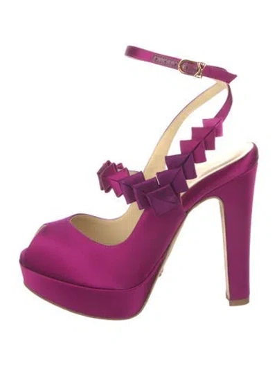 Pre-owned Sarah Flint Suede Slingback Pumps In Purple