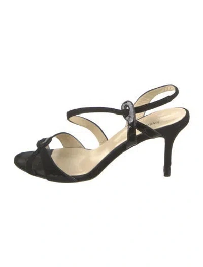 Pre-owned Sarah Flint Suede Slingback Sandals In Black