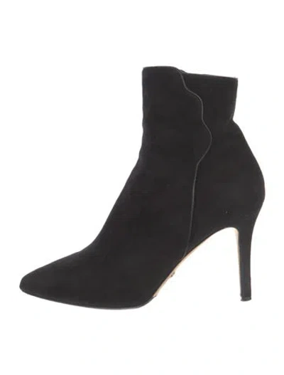 Pre-owned Sarah Flint Suede Sock Boots In Black
