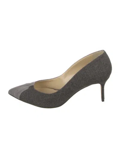 Pre-owned Sarah Flint Suede Tweed Pattern Pumps In Multicolor