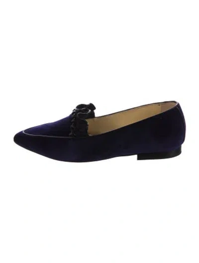 Pre-owned Sarah Flint Velvet Loafers In Blue