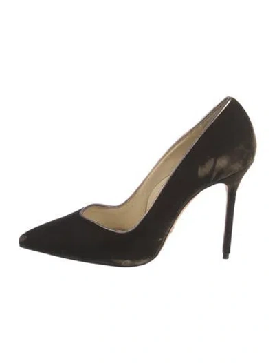Pre-owned Sarah Flint Velvet Pumps In Brown