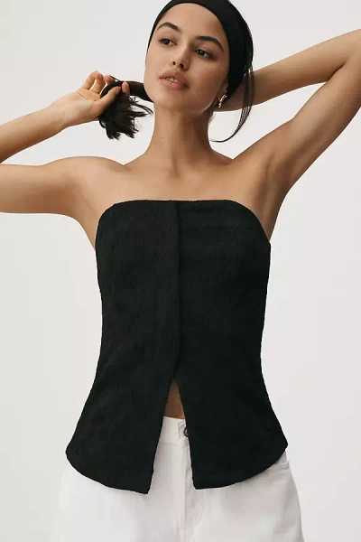 Sarah Hann Textured Vest Top In Black