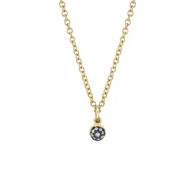 Sarah Hendler Pavé Diamond Ball Necklace In Yellow Gold,white Diamond