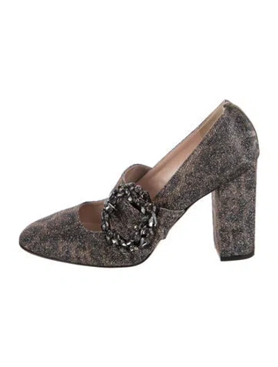 Pre-owned Sarah Jessica Parker Animal Print Pumps In Metallic/silver