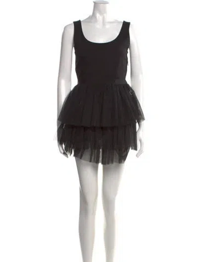 Pre-owned Sarah Jessica Parker Crew Neck Mini Dress In Black