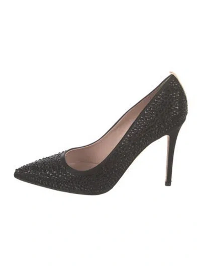 Pre-owned Sarah Jessica Parker Glitter Crystal Embellishments Pumps In Black