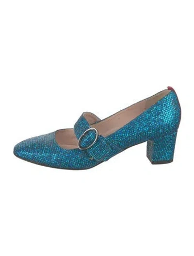 Pre-owned Sarah Jessica Parker Glitter Glitter Accents Pumps In Blue