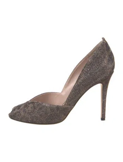 Pre-owned Sarah Jessica Parker Glitter Glitter Accents Pumps In Neutral