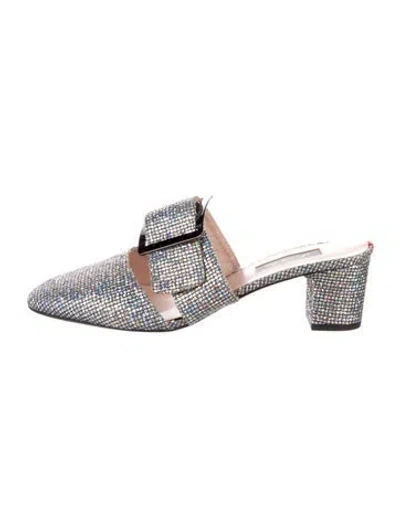 Pre-owned Sarah Jessica Parker Glitter Mules In Brown