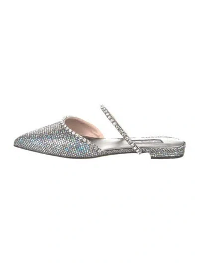 Pre-owned Sarah Jessica Parker Glitter Mules W/ Tags In Silver