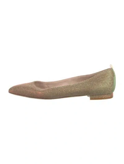 Pre-owned Sarah Jessica Parker Glitter Patterned Ballet Flats In Gold