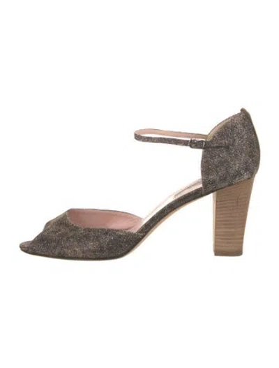 Pre-owned Sarah Jessica Parker Glitter Patterned D'orsay Pumps