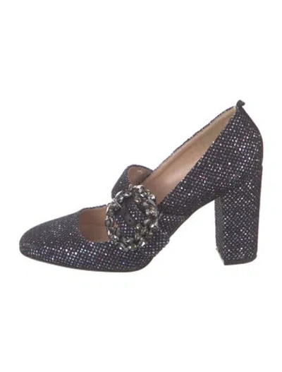 Pre-owned Sarah Jessica Parker Glitter Patterned Pumps In Purple