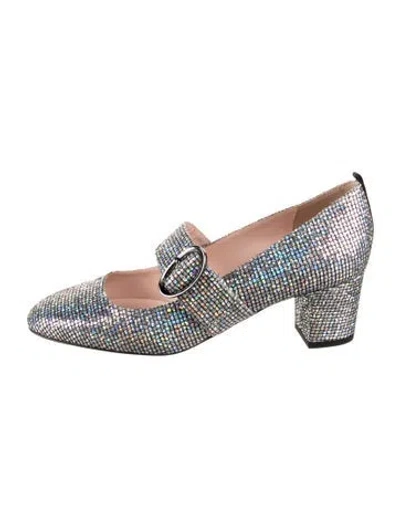 Pre-owned Sarah Jessica Parker Glitter Patterned Pumps In Silver