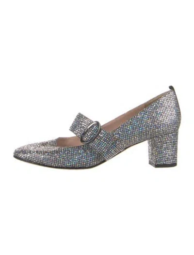 Pre-owned Sarah Jessica Parker Glitter Patterned Pumps In Silver