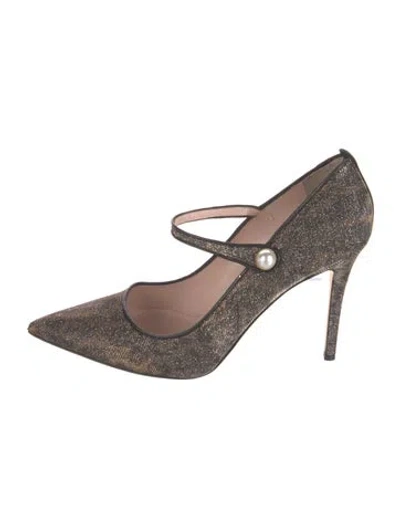 Pre-owned Sarah Jessica Parker Glitter Pumps In Gold