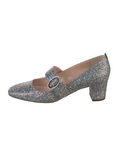 Pre-owned Sarah Jessica Parker Glitter Pumps In Metallic/silver
