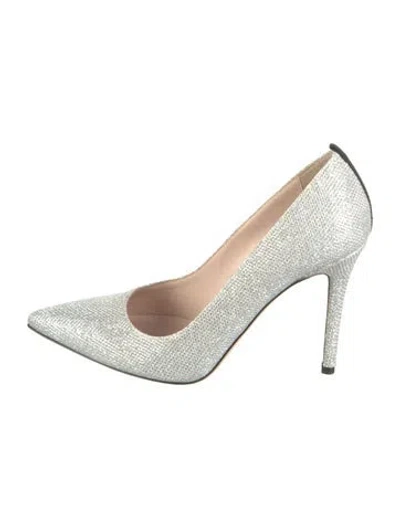 Pre-owned Sarah Jessica Parker Glitter Pumps In Silver