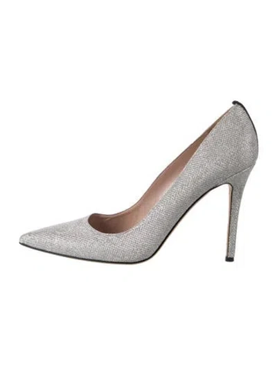 Pre-owned Sarah Jessica Parker Glitter Pumps In Silver
