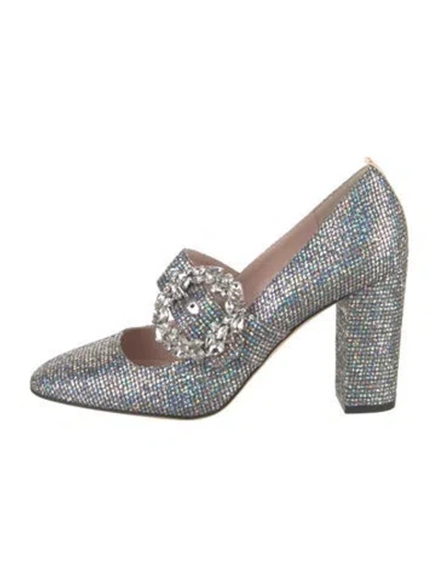 Pre-owned Sarah Jessica Parker Glitter Pumps In Silver