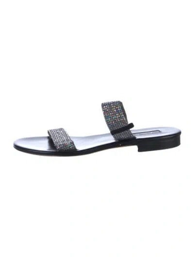 Pre-owned Sarah Jessica Parker Glitter Sandals In Silver