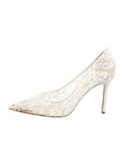 Pre-owned Sarah Jessica Parker Lace Lace Pattern Pumps In White
