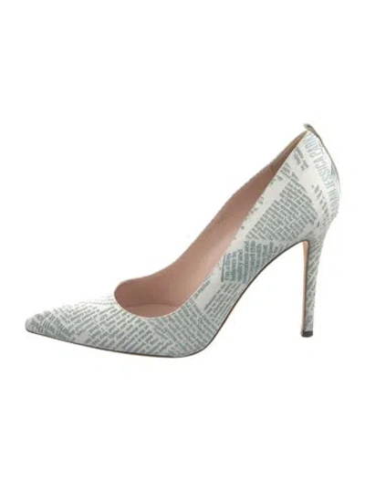 Pre-owned Sarah Jessica Parker Leather Graphic Print Pumps In White